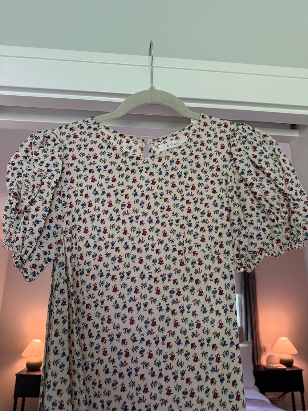 Doen Cream Maxi Dress with Pink and Green Floral Print - Picture 2 of 7